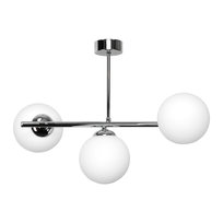 Lampa Wisząca Sufitowa Żyrandol Plafon Kule Białe Loft Nad Stół 3xe14 Titan Chrom 14-922