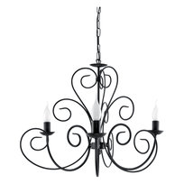 Lampa Wisząca Sufitowa Żyrandol Retro do Salonu Klasyczna Czarna Led 3xe14 Hektor 10-342