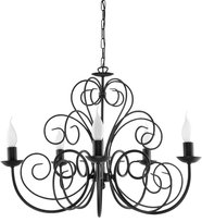 Lampa Wisząca Sufitowa Żyrandol Retro do Salonu Klasyczna Czarna Led 5xe14 Hektor 10-340