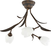 Lampa Wisząca Sufitowa Żyrandol Retro do Salonu Vintage Stare Złoto 3xe14 Markos Latte 10-742