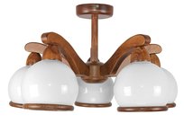 Lampa Wisząca Sufitowa Żyrandol Retro Drewniany do Salonu Vintage 5xe27 Cardinale 7-120