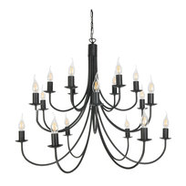 Lampa Wisząca Sufitowa Żyrandol Retro Led do Salonu Czarna 18xe14 Loft Lumen Negro 14-880/18