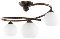 Lampa Wisząca Sufitowa Żyrandol Retro Nad Stół Białe Kule Stare Złoto 3xe27 Ivan Negro 9-542