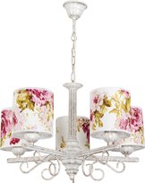 Lampa Wisząca Sufitowa Żyrandol Retro Vintage do Salonu Abażur Biała 5xe27 Morgan 9-880