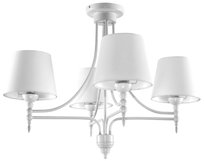 Lampa Wisząca Sufitowa Żyrandol Retro Vintage do Salonu Biały Abażur 4xe27 Arturo Bianco 11-841