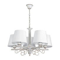 Lampa Wisząca Sufitowa Żyrandol Vintage do Salonu Biały Abażur Retro 5xe27 Mette 9-890