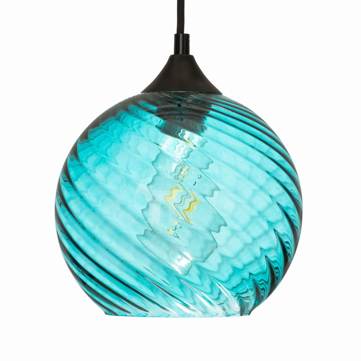 Zdjęcia - Żyrandol / lampa Kula Lampa Wisząca Szklana Niebieska  Vela 