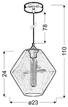 Lampa Wisząca Zielona Szklany Klosz Romb 60W E27 Bremen Candellux 31-36353-Z - Candellux Lighting