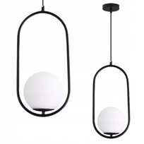 Lampa wisząca zwis żyrandol lampa na sufit czarna szkło kula LED E27