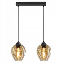 Lampa Wisząca Żyrandol Plafon 2 Klosze Miód Led