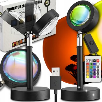 LAMPA ZACHÓD SŁOŃCA Lampka Sunset Lamp Projektor Wschód Imitujaca Słońce - GALAXIA