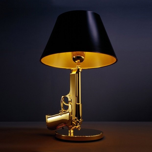 Фото - Настільна лампа Mikamax Lampa Złoty Pistolet 