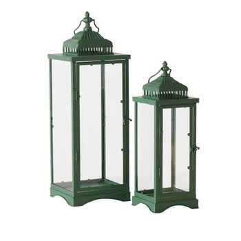 Lampion 2 Szt. Metalowy 65x22 Cm GREEN - MIA home