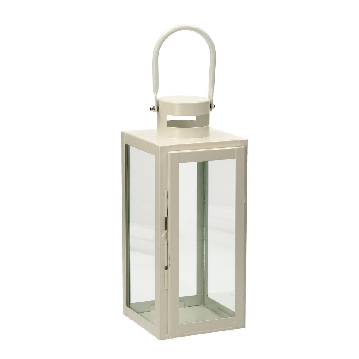 Lampion DEKORIA Metalowy Elegance, biały, 13×13×40 cm