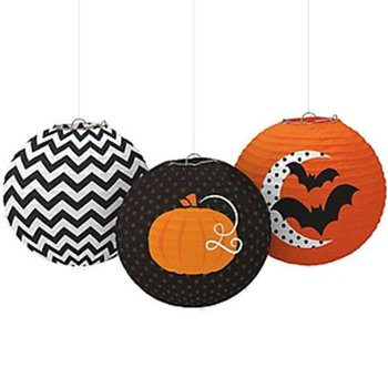 Lampion papierowy, Halloween, 24 cm, 3 sztuki - Amscan