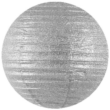 Lampion papierowy, srebrny, 25 cm - PartyDeco