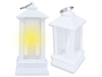 Lampion Ze Świeczką Latarenka Latarnia Mini Led Baterie Stroik Ozdoba Biały