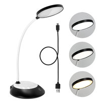 Lampka biurkowa 5W LED CZARNA Przenośna USB Regulacja Barw Bezprzewodowa