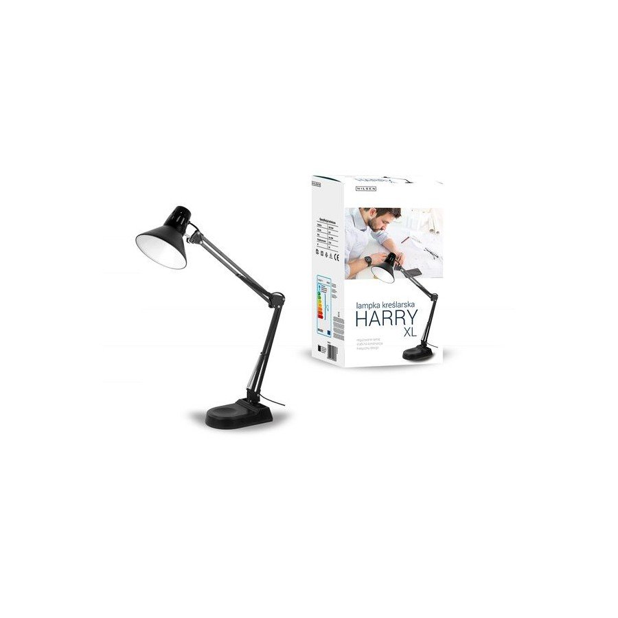 Lampka biurkowa INQ Harry, E27, czarna, 40 W