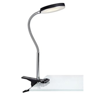Lampka biurkowa na klips MARKSLOJD Flex 106471, 5 W, LED, czarna-chrom, barwa biała ciepła, 40x8x20 cm - Markslojd