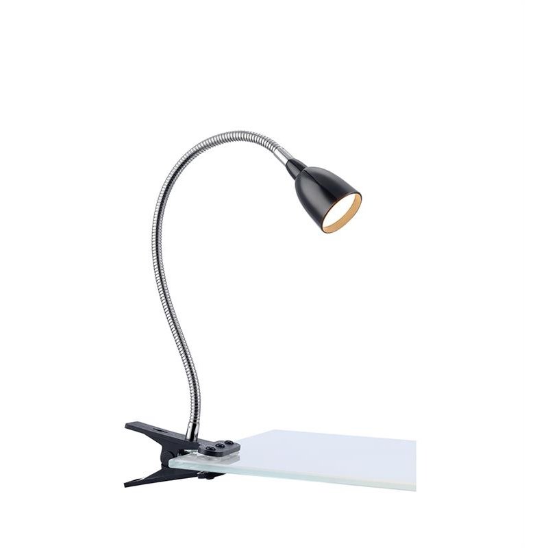 Lampka biurkowa na klips MARKSLOJD Tulip, czarna, 3W, 35x7 cm