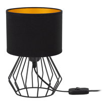 Lampka biurkowa stołowa NOCNA LOFT mini ABAŻUR czarny złoty