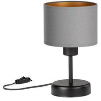 Lampka biurkowa stołowa NOCNA LOFT mini ABAŻUR szary złoty