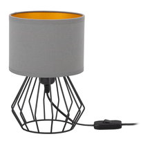 Lampka biurkowa stołowa NOCNA LOFT mini ABAŻUR szary złoty