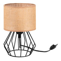 Lampka biurkowa stołowa nocna RUSTYKALNA mini ABAŻUR JUTA beżowy