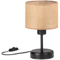 Lampka biurkowa stołowa nocna RUSTYKALNA mini ABAŻUR JUTA beżowy