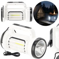 Lampka KEMPINGOWA AKUMULATOROWA LED, przenośna lampka OBOZOWA z regulacją światła, STROBOSKOP Garden Line