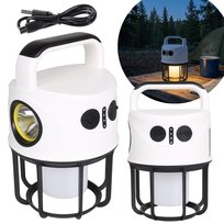 Lampka KEMPINGOWA AKUMULATOROWA LED z uchwytem, lampka OBOZOWA z regulacją światła, STROBOSKOP Garden Line