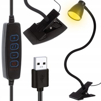 Lampka LED Biurkowa z Klipsem do Czytania Elastyczna do USB na Klips Biurko - Artemis