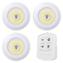 LAMPKA LED COB 3 SZTUKI SAMOPRZYLEPNE PILOT BEZPRZEWODOWE