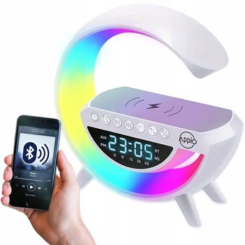 Lampka LED Ładowarka Qi Głośnik Rgb Z Wyświetlaczem Zegar Gaming Radio - DecorTrend