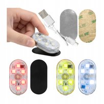 Lampka Led Rgb Do Auta Dotykowa Bezprzewodowa Magnes 8 Trybów Światło 6 Led