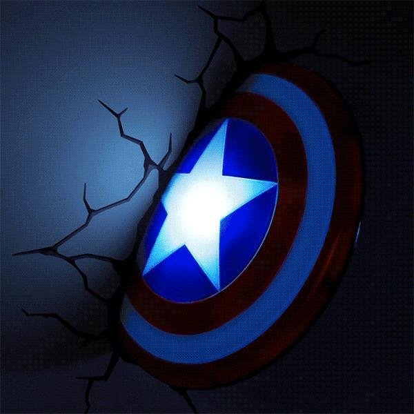 Zdjęcia - Żyrandol / lampa MARVEL Lampka  Captain America - Tarcza 3D 