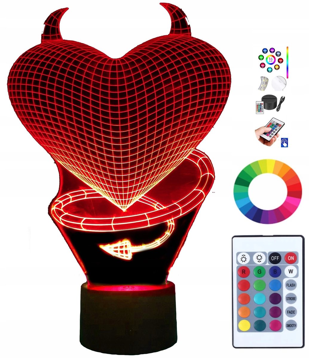 Zdjęcia - Żyrandol / lampa Lampka na biurko Diabelska Miłość 16 LED PLEXIDO