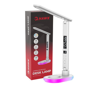 Lampka na biurko LED HAWK HW-LAMP03 nocna z ładowarką budzik zegar timer - Hawk