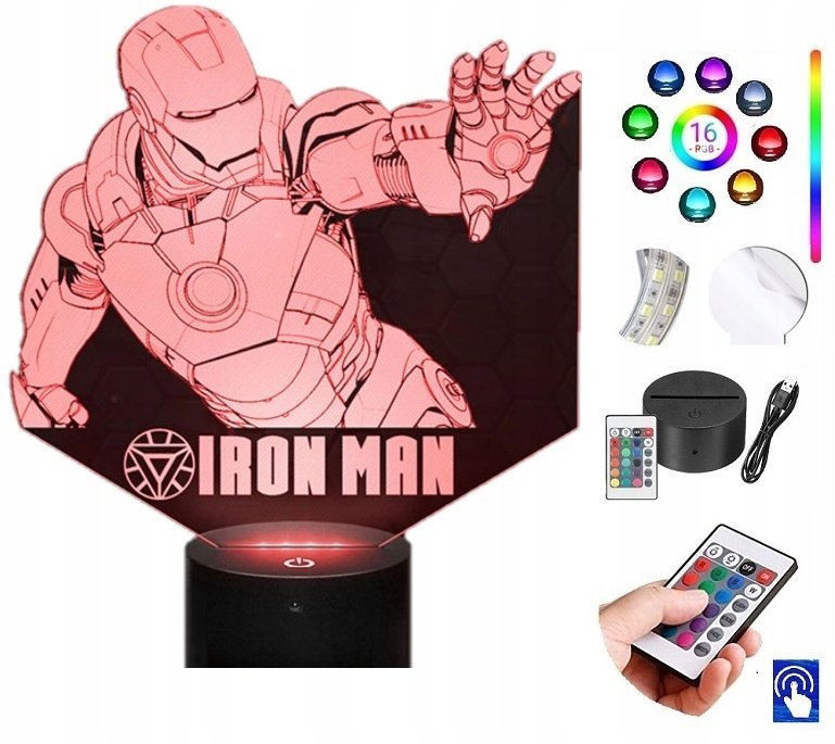 Zdjęcia - Żyrandol / lampa MARVEL Lampka na biurko  Iron Man Avengers 16 LED PLEXIDO 