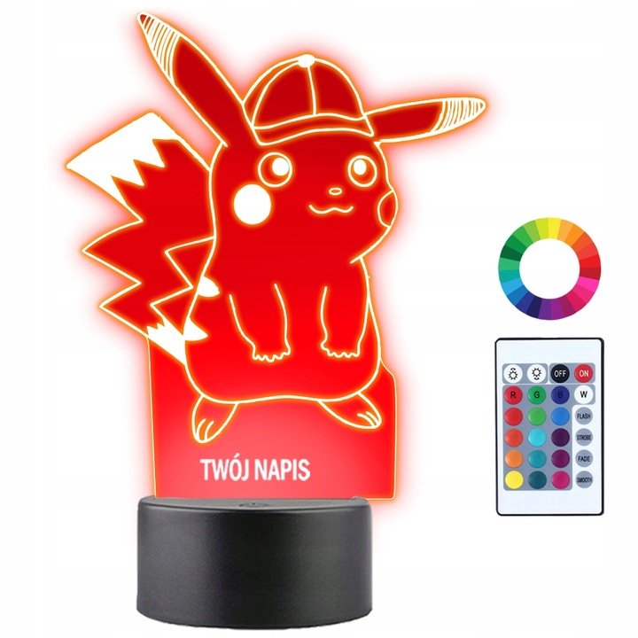 Фото - Люстра / світильник Lampka na biurko Pokemon Pikachu 16kol LED PLEXIDO