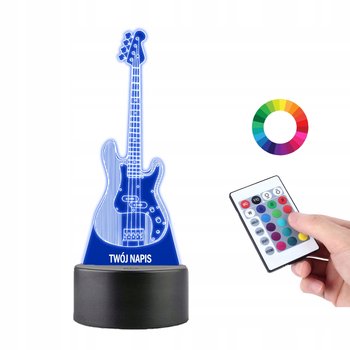 Lampka na Biurko Statuetka 3D Gitara Bass Muzyka - Plexido