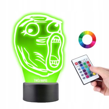 Lampka na Biurko Statuetka 3D Głowa LOL Mem Grawer - Plexido