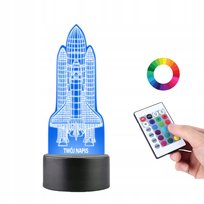 Lampka na Biurko Statuetka 3D Rakieta Lot w Kosmos Plexido