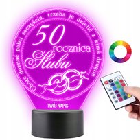 Lampka Na Biurko Statuetka Led Prezent Na 50 Rocznicę Ślubu Złote Gody