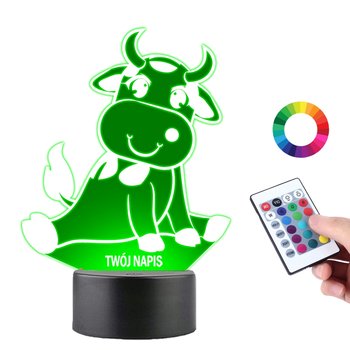 Lampka na Biurko Statuetka Zwierzę Zwierzątko Krowa Zoo Grawer Pilot - Plexido