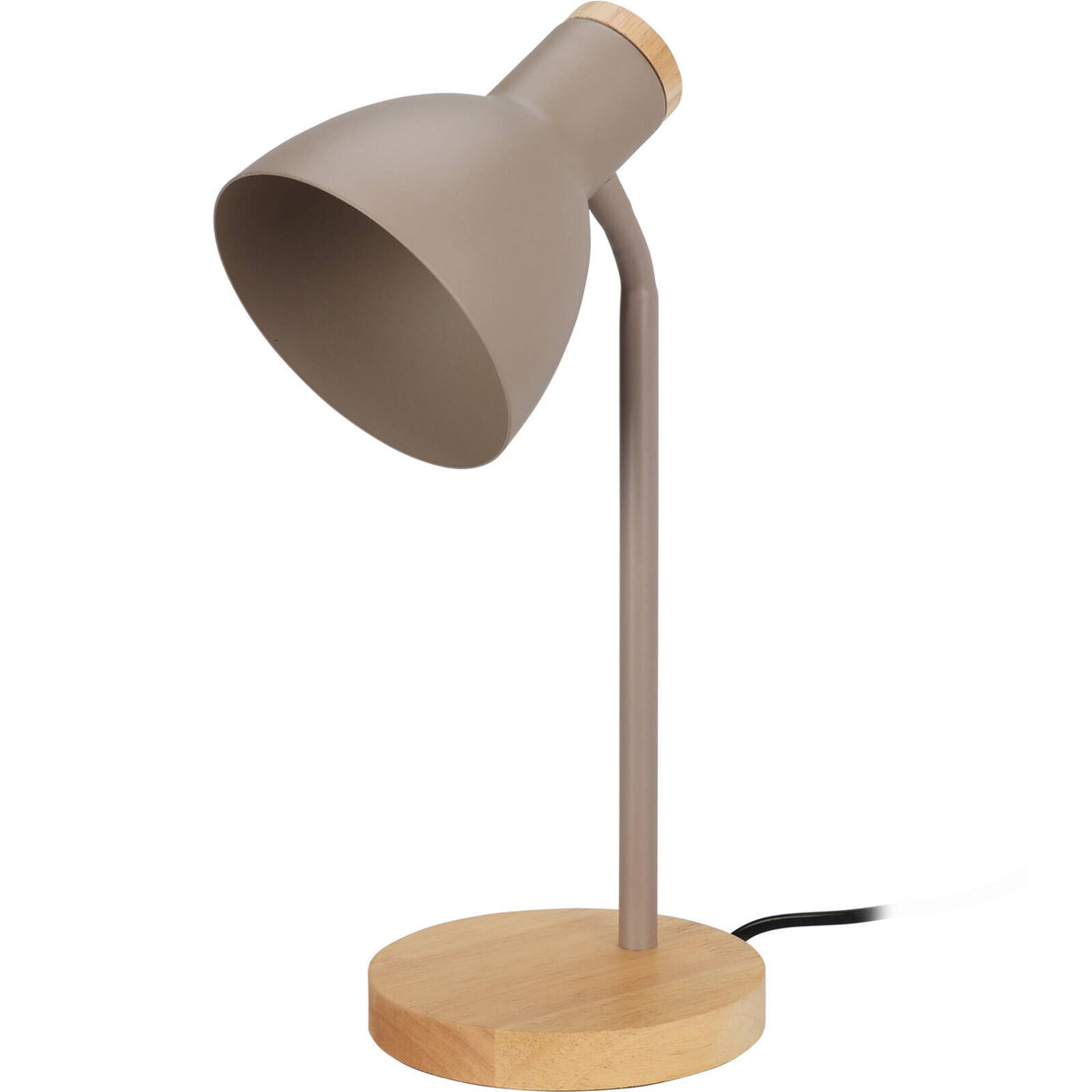 Zdjęcia - Lampa stołowa Lampka na biurko w skandynawskim stylu, drewniana podstawa, 14 x 36 cm