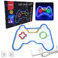 LAMPKA NEON LED GAMEPAD 41cm USB baterie pad konsoli dekoracyjna dla gracza