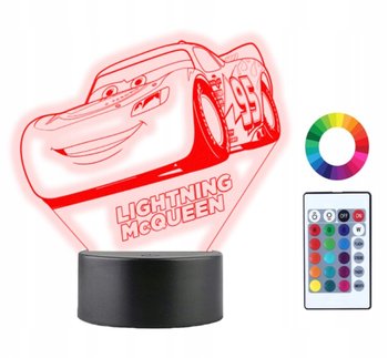 Lampka Nocna 3D Led Auta Zygzak Mcqueen Grawer Imię - Plexido