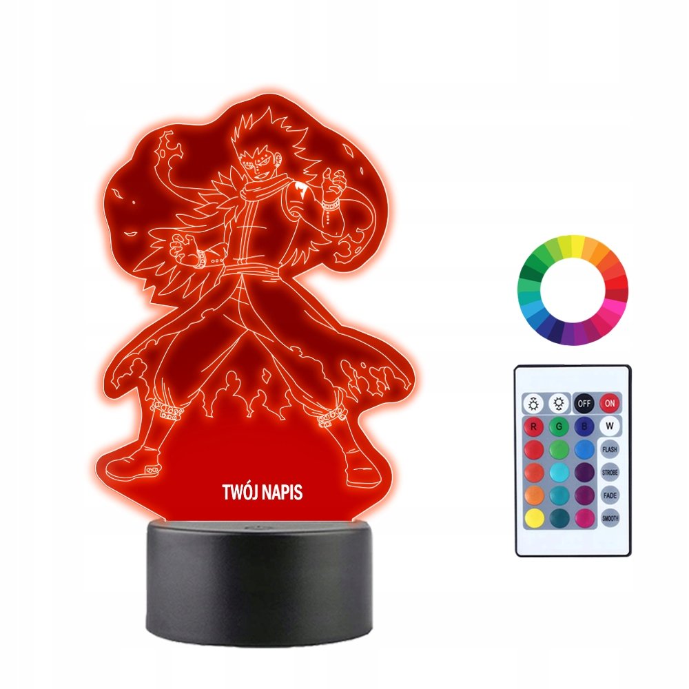 Zdjęcia - Żyrandol / lampa Red Fox Lampka Nocna 3D LED Gajeel Redfox Fairy Tail 